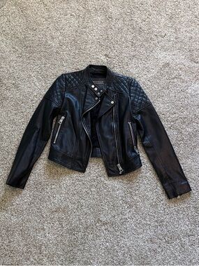 bagatelle Black Quilted Faux Leather Moto Jacket